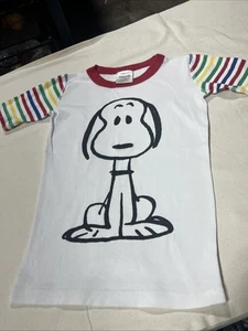 Hanna Andersson Peanuts Pajama Top Size 12 (150) Snoopy Short Sleeve Organic Cot - Picture 1 of 12
