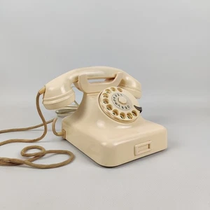 Vintage Posttelefon W48 oT – 1950er Jahre – Beige mit grünen Ziffern - Afbeelding 1 van 17