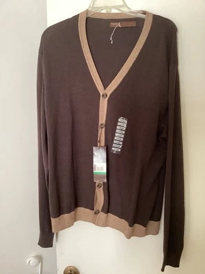 Men’s Perry Ellis Brown Cardigan L Nwt - Image 1 of 2