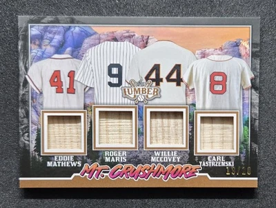 2024 Folha de madeira Mathews/Maris/McCovey/Yastrzemski Mt Crushmore relíquia de morcego /20 - Imagem 1 de 2