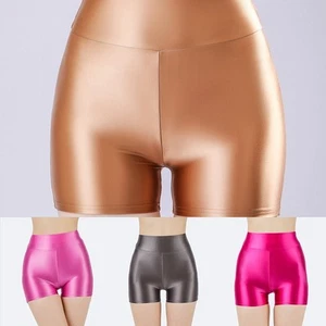 Sexy Style Holiday Glossy Silky Shorts Hot Pants Female Moderate Elasticity - Picture 1 of 16