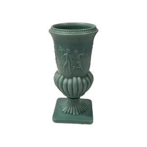 Imperial Antique Green Glass Urn Classical Figures Nymphs Dogs - Picture 1 of 12