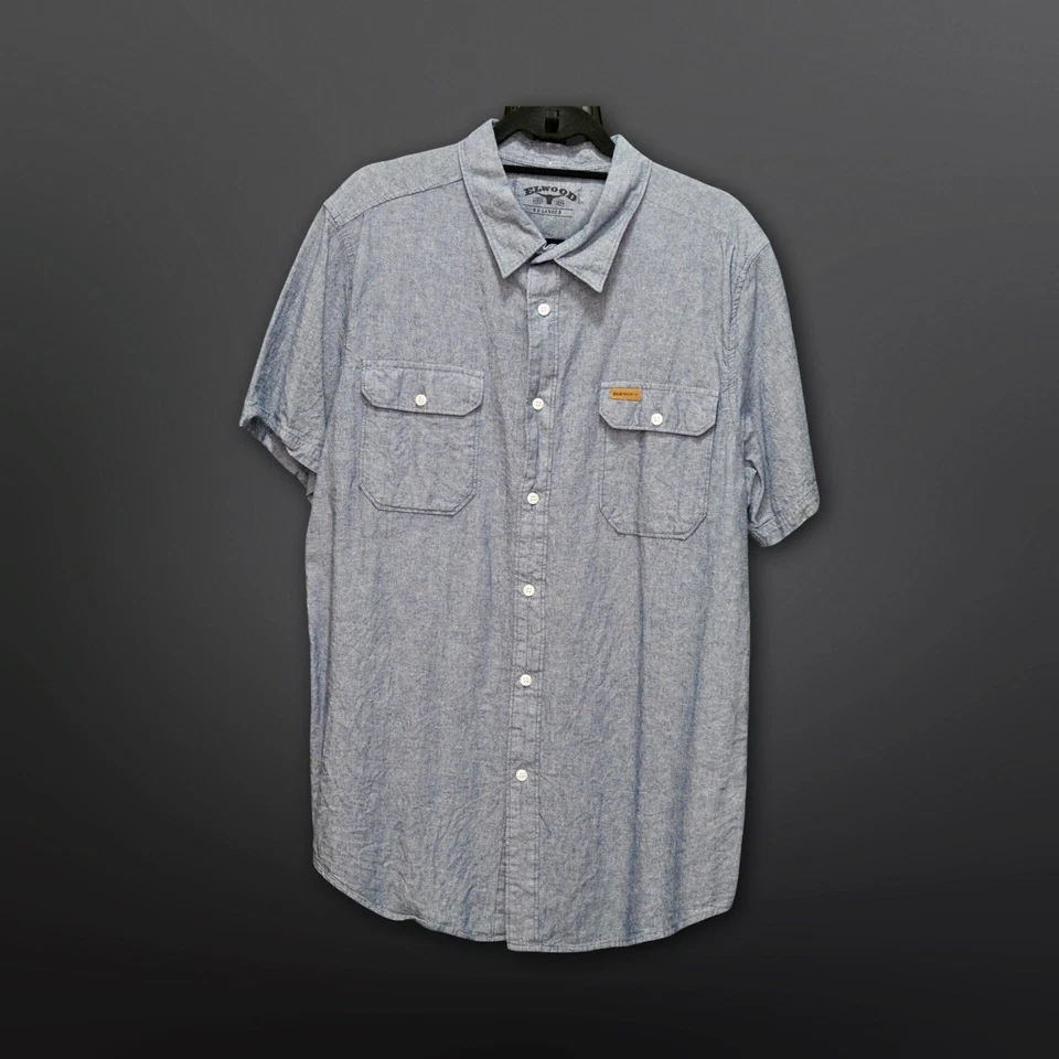 Elwood Men's Blue Short Sleeve Button Down - Size Large - Image 1 of 1