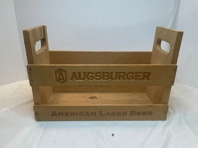 Augsburger American Lager Beer Wood Box Crate Cady Case Country Wooden - Image 1 of 4