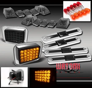 03-09 HUMMER H2 LED CORNER+CAB ROOF RUNNING+SIDE MARKER COVER LIGHT SMOKE SIGNAL - Picture 1 of 1