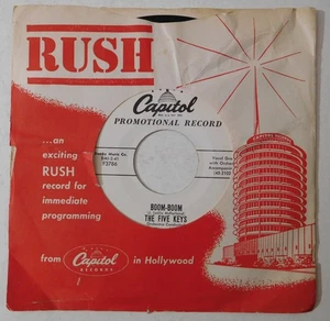 THE FIVE KEYS Boom Boom, The Face Of An Angel CAPITOL 45 promo doo wop r&b - Picture 1 of 4