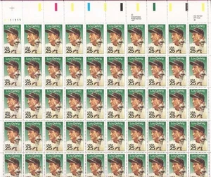 US Stamp - 1989 Baseball Lou Gehrig - 50 Stamp Sheet - Scott #2417 - Picture 1 of 1