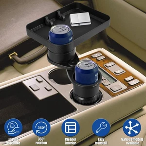 Car Cup Holder Practical Car  Cup Holder with 360° Rotating Tray Removable dgiFP - Picture 1 of 11