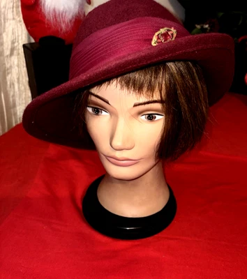 Sombrero Fedora Betmar Vintage Borgoña 100% Lana Foto 1 de 4