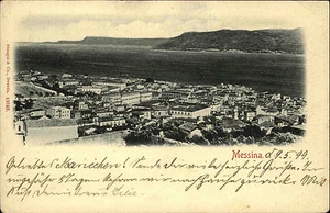Messina Italien Italia Sizilien AK 1899 Panorama Mare Meer Stadt Totale Häuser - Bild 1 von 2