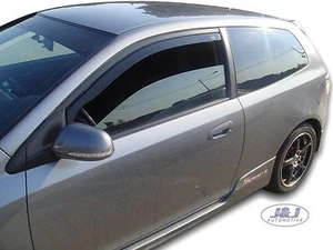 Wind Deflectors Fits Honda Civic Mk7 Sport 2001-2005 3-Door 2-Pcs Set Heko - Picture 1 of 7