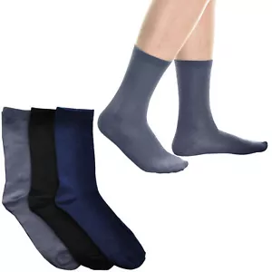 3 Pair Men Thin Cotton Assorted Color Dress Socks Casual Fashion Mid Calf 10-13 - Picture 1 of 1