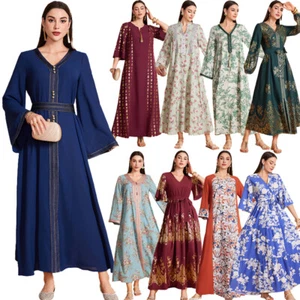 Modest Dubai Turkey Women Kaftan Muslim Long Maxi Dress Party Gown Abaya Ramadan - Bild 1 von 50
