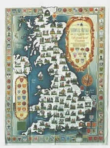 Original Vintage Poster BRITISH ISLES FESTIVALS MAP c.1951 - Bild 1 von 1