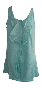 LA REDOUTE TURQUOISE SUMMER SLEEVELESS TOP BUTTERFLY DESIGN SIZE 10/12 £7.39 - Picture 1 of 3