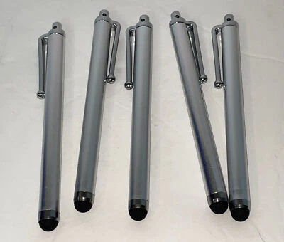 5 Silver Capacitive Touch Screen STYLUS Pen Universal For Android & Iphone iPad. - Image 1 of 2