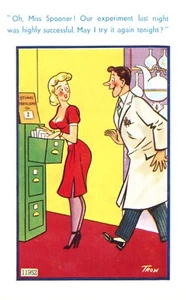 Postal de cómic/riesgo de Brook de Scientist quiere experimentar con un empleado busty - Imagen 1 de 2