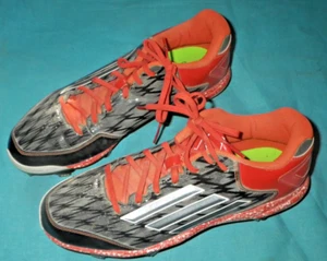 Rare Vintage Adidas Men's Black/Gray/Silver Stripes Orange Accent Sneakers Sz 10 - Picture 1 of 11