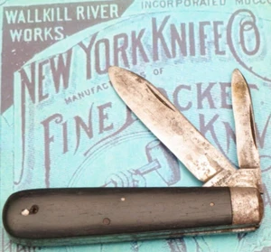 Antique New York Knife Co HAMMER BRAND Barehead Jack Dark Wood Handles - Picture 1 of 11