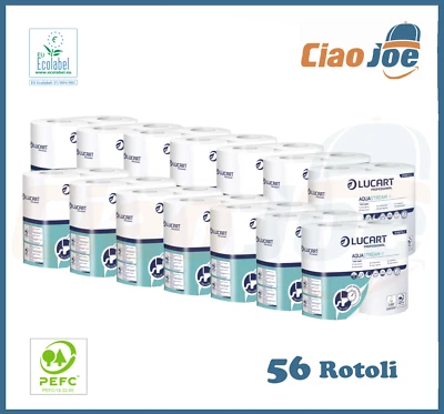 Carta Igienica anti intasamento  Lucart Aquastream per wc camper 56 rotoli - Imagen 1 de 4