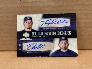 2007 UD Black Illustrious Dual Autograph Yovani Gallardo Johnny Estrada Auto /25