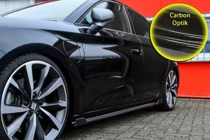 Seitenschweller mit Wing vorne+hinten aus ABS für Seat Leon KL Carbon Optik - Bild 1 von 3