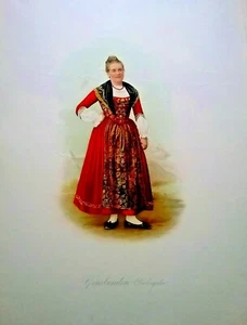 1896 SVIZZERA COSTUMI GRAUBUNDEN OBER ENGADIN - Imagen 1 de 1