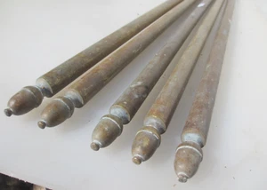 Antique Brass Stair Rod Victorian Pole Rail Acorn Georgian Old 42"L - £15each - Picture 1 of 13