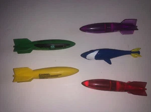 Vintage Toypedo Pool Toy Underwater - lot of 5 (mini 5”) - Picture 1 of 6