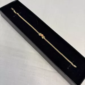 Vintage 10k Tri Gold Rose Filigree Bracelet 7.5" 3.8 Grams - Picture 1 of 10