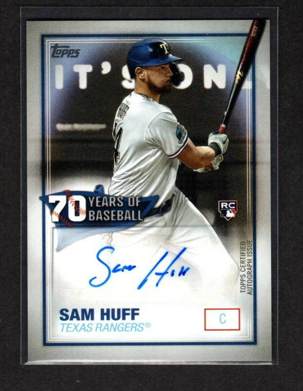 SAM HUFF 2021 TOPPS 70 YEARS OF BASEBALL AUTOGRAPH ROOKIE TEXAS RANGERS - Image 1 of 1