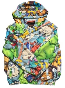NEW Rugrats Members Only Nickelodeon Jacket White Windbreaker Zip Hoodie Size M - Picture 1 of 1