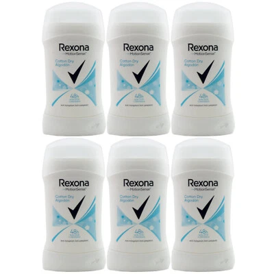 Rexona Deo Stick Cotton Dry 6 x 40ml Deodorant 48H Schutz Anti Transpirant