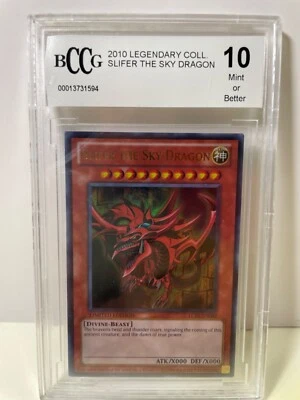 Yu-Gi-Oh! Slifer the Sky Dragon LC01-EN002 Legendary Collection beckett 10 - Image 1 of 2