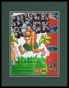 Chuck Rock 1992 Sega Genesis Framed 11x14 ORIGINAL Vintage Advertisement  - Picture 1 of 1