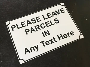 PERSONALIZADO POR FAVOR DEJE LOS PAQUETES EN Letreros de Metal Poste Paquetes de Paquetes Porche Entregas - Imagen 1 de 17