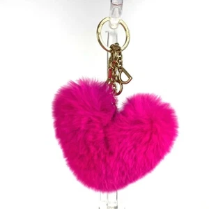 DOLCE&GABBANA heart Bag Charm Key Holder fur / Metal pink - Picture 1 of 10
