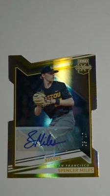 2022 Elite Extra Edition #136 Spencer Miles Status Die Cut Signatures Gold #/10 - Image 1 of 2
