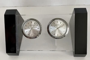 Citizen Silver Tone / Two Dial Desk Clock CC1008 Open Box Unused - Picture 1 of 10