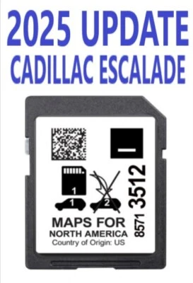LATEST 2025 CADILLAC ESCALADE 2021-2024 MAP UPDATE Navigation SD Card 85713512 - Image 1 of 4