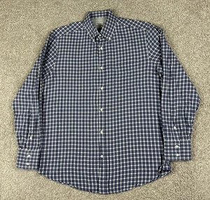 Brunello Cucinelli Shirt Mens XL Blue White Plaid Button Up Luxury Made in Italy - Picture 1 of 10