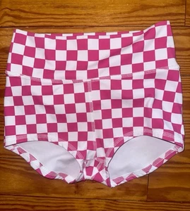FIVE Pink & White Checkered Dance/Athletic Shorts Size YXL - Picture 1 of 8