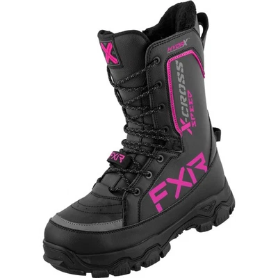 FXR X-Cross Speed Snowmobile Boots Waterproof Winter Insulated Black/Fuchsia - Image 1 of 2