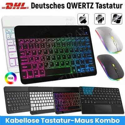 QWERTZ Bluetooth Tastatur Funk Maus Für Amazon Fire Max 11 HD 10 /10 Plus 2023 - Bild 1 von 4