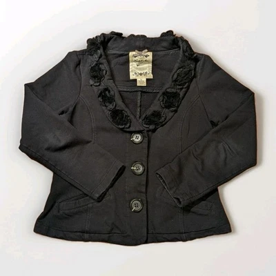 Nick & Mo Black Rosette Jacket Medium – Anthropologie Style Romantic Cottagecore - Image 1 of 4
