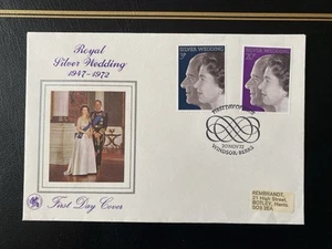 GB QEII 1972 Silver Wedding Wessex FDC - Picture 1 of 3