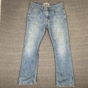 Levis 527 Jeans Herren 34x32 Blau Denim Distressed Bootcut Cowboy Western Y2K - Bild 1 von 10