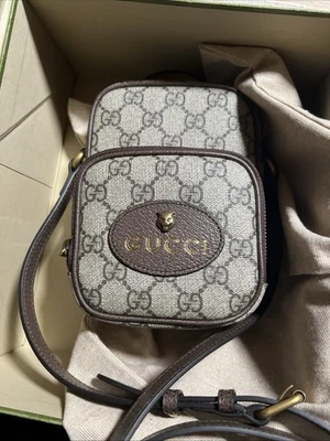 Mini bolsa masculina Gucci Neo vintage couro/lona - Imagem 1 de 4