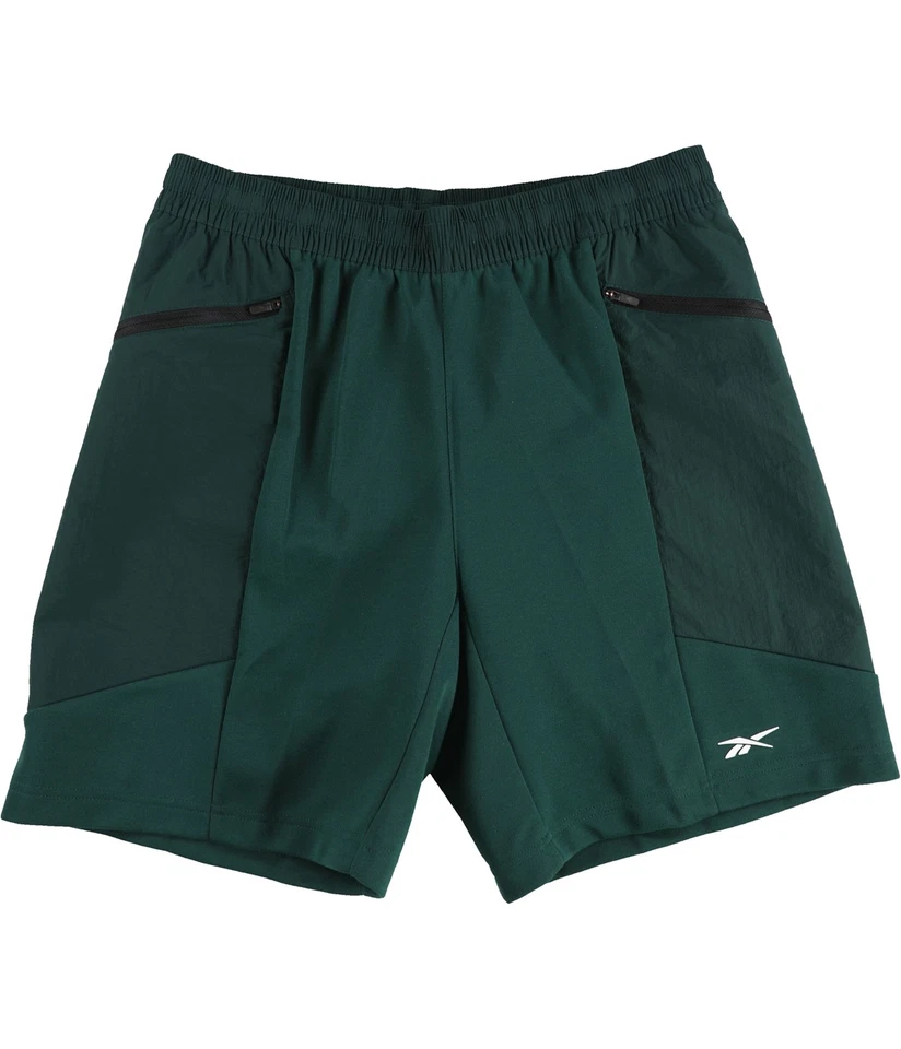 Pantalones Cortos de Entrenamiento Atléticos Tejidos de Algodón Reebok Para Hombre, Verdes, Medianos Foto 1 de 2