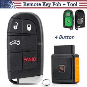 Remote Key Fob 4 Button & Programmer For 2011 - 2014 Chrysler 300 Dodge Charger - Picture 1 of 10